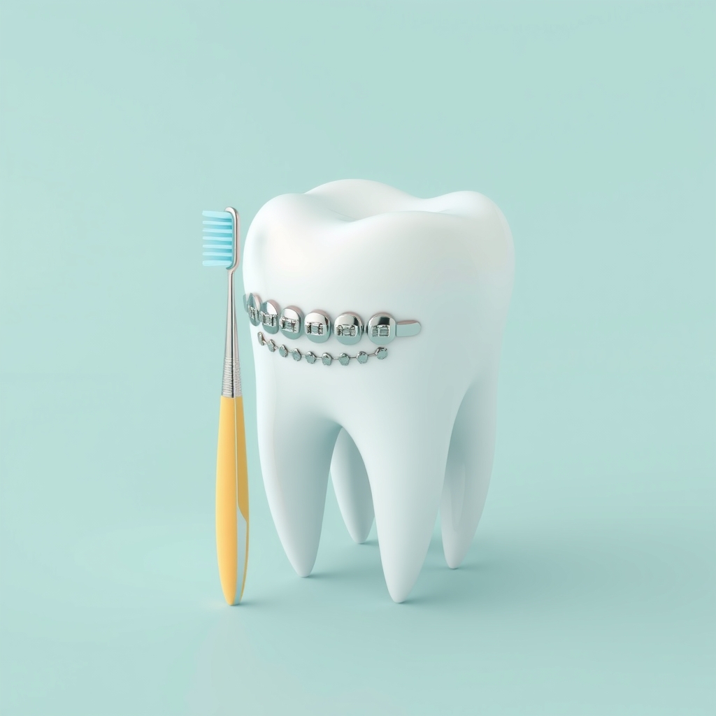 Illustration: Daily Cleaning Tips to Prevent Plaque and White Spots While Wearing Braces